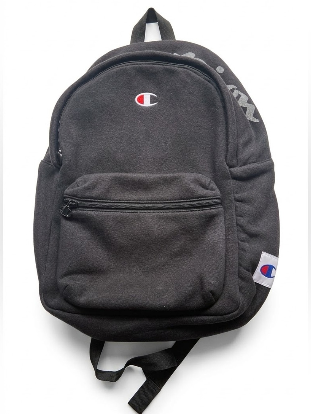Champion Black Sweatshirt Backpack Big Logo Book Bag Travel